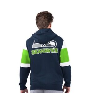 NFL Seattle Seahawks Starter Hoodie Navy/Green Logo Extreme Full-Zip Sz Large